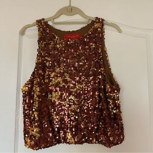 Akira sequin copper tank top